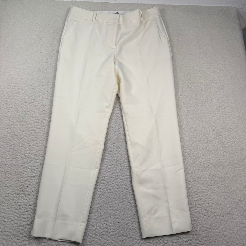 NWT Talbots Hampshire Ankle Pant Women 14 Cream Lined Straight Business Casual
